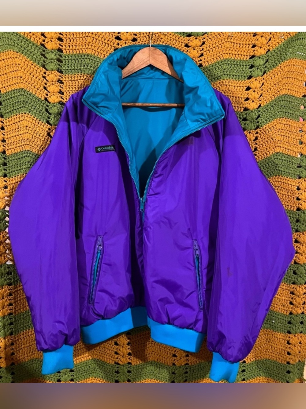 Columbia Men's Purple and Blue Jacket